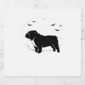 Étiquettes Pour Bouteilles De Vin Mousseux Chien à chien anglais � Halloween Moon Silhouette (Étiquettes simples)