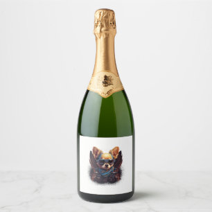 Étiquettes Pour Bouteilles De Vin Mousseux Chihuahua Biker Motorcyle Riding Chien Papa
