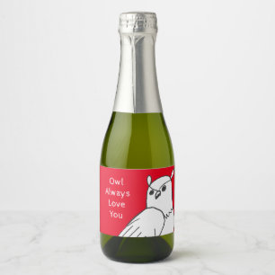 Étiquettes Pour Bouteilles De Vin Mousseux Chouette de petit animal romantique