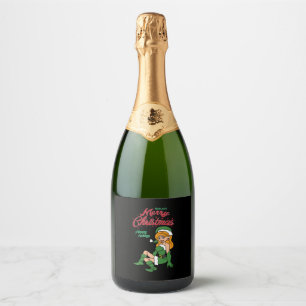 Étiquettes Pour Bouteilles De Vin Mousseux Christmas Elf