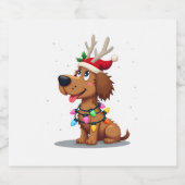 Étiquettes Pour Bouteilles De Vin Mousseux Christmas Lights Soft Coated Wheaten Terrier Dog T (Étiquettes simples)