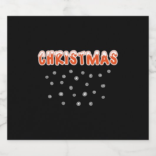 Étiquettes Pour Bouteilles De Vin Mousseux CHRISTMAS Snow and Snowballs (Étiquettes simples)