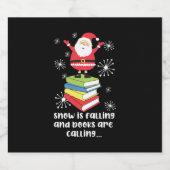 Étiquettes Pour Bouteilles De Vin Mousseux Christmas Snow Books Are Calling Literature (Étiquettes simples)