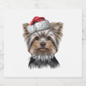 Étiquettes Pour Bouteilles De Vin Mousseux Christmas Yorkie (Étiquettes simples)