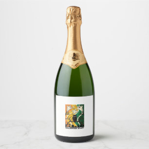 Étiquettes Pour Bouteilles De Vin Mousseux Cimetière de fantômes de hiboux noirs effrayants H