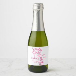 Étiquettes Pour Bouteilles De Vin Mousseux Cin Cin Chérubin Icône de Cupidon dessinée à la ma