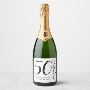 Étiquettes Pour Bouteilles De Vin Mousseux Cinquante ans moderne et fabuleuse fête d'annivers