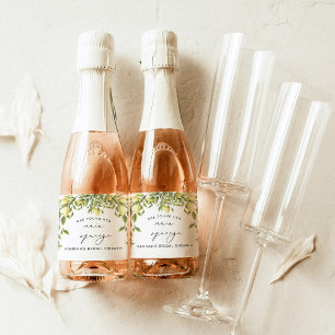 Étiquettes Pour Bouteilles De Vin Mousseux Citron jaune Sorrento Fête des mariées méditerrané