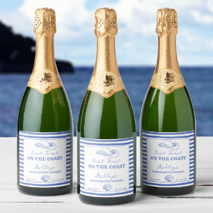 Étiquettes Pour Bouteilles De Vin Mousseux Coastal Cowgirl Bachelorette dernier toast sur la