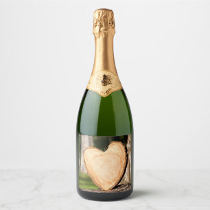Étiquettes Pour Bouteilles De Vin Mousseux cœur de bois