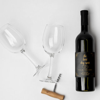 Étiquettes Pour Bouteilles De Vin Mousseux Cœurs de Champagne de Répétition de Mariage Person