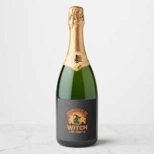 Étiquettes Pour Bouteilles De Vin Mousseux Coiffeur de jour sorcière de nuit Design Halloween