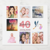 Étiquettes Pour Bouteilles De Vin Mousseux Collage photo de la fête du 40e anniversaire (Étiquettes simples)