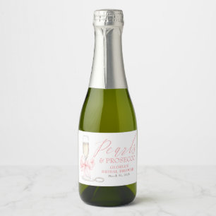 Étiquettes Pour Bouteilles De Vin Mousseux Collier de perles et Prosecco pour enterrement de