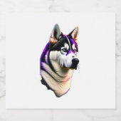 Étiquettes Pour Bouteilles De Vin Mousseux Conception de chiens Husky (Étiquettes simples)