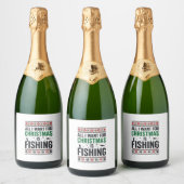 Étiquettes Pour Bouteilles De Vin Mousseux Conception de pull moche de pêche à Noël (Bouteilles)