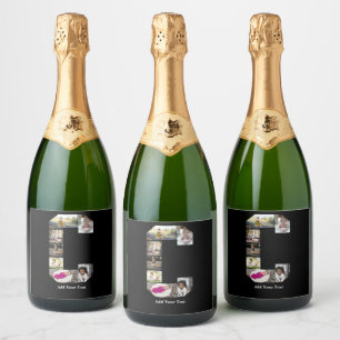 Étiquettes Pour Bouteilles De Vin Mousseux Concevez votre propre lettre C Photo Collage