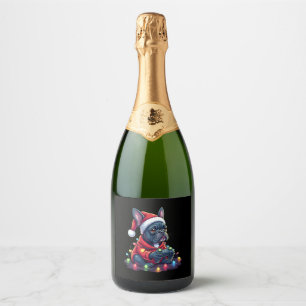 Étiquettes Pour Bouteilles De Vin Mousseux Contrôleur de jeu vidéo Buldog Français Lumière Ne