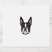 Étiquettes Pour Bouteilles De Vin Mousseux Cool Boston Terrier Face (Étiquettes simples)