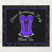 Étiquettes Pour Bouteilles De Vin Mousseux Corset Violet Flirt (Étiquettes simples)