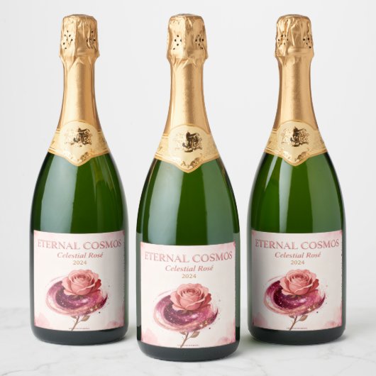 Étiquettes Pour Bouteilles De Vin Mousseux Cosmos Éternel  (Bouteilles)