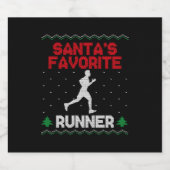 Étiquettes Pour Bouteilles De Vin Mousseux Coureur semi-marathon moche (Étiquettes simples)