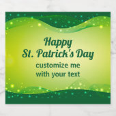 Étiquettes Pour Bouteilles De Vin Mousseux Custom Happy St. Patrick's Day Green Sparkle Party (Étiquettes simples)