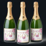 Étiquettes Pour Bouteilles De Vin Mousseux Custom Luxury 60th Birthday Pink Gold Parties scin<br><div class="desc">Luxe 60e anniversaire Floral rose or Parties scintillant Étiquette à vin pétillant. Facile à personnaliser. Les produits correspondants se trouvent dans Luxury Adult Peonies Birthday Collection.</div>