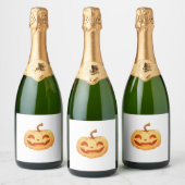 Étiquettes Pour Bouteilles De Vin Mousseux Cute Citrouille Jack-o'-lantern Turtle Mer Hallowe (Bouteilles)