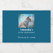 Étiquettes Pour Bouteilles De Vin Mousseux Cute Furry Fox sur Blue Grunge Arrière - plan Anni (Étiquettes simples)