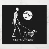 Étiquettes Pour Bouteilles De Vin Mousseux Dachshund Halloween (Étiquettes simples)