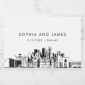 Étiquettes Pour Bouteilles De Vin Mousseux Dallas Skyline Mini (Étiquettes simples)