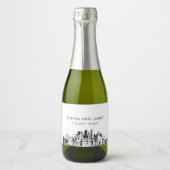 Étiquettes Pour Bouteilles De Vin Mousseux Dallas Skyline Mini (Devant)