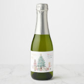 Étiquettes Pour Bouteilles De Vin Mousseux Danse d'hiver Noisette ballon Joyeux Christma