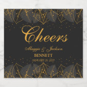 Étiquettes Pour Bouteilles De Vin Mousseux Delicate Gold Feuilles (Étiquettes simples)