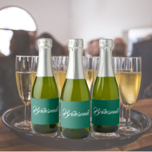 Étiquettes Pour Bouteilles De Vin Mousseux Demoiselle d'honneur de mariage écriture stylisée