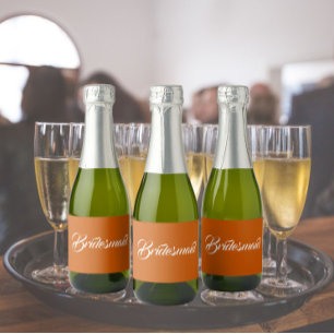 Étiquettes Pour Bouteilles De Vin Mousseux Demoiselle d'honneur de mariage écriture stylisée
