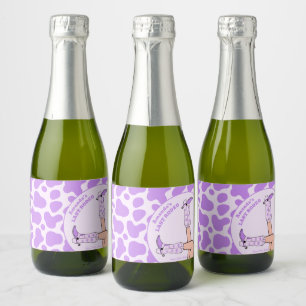 Étiquettes Pour Bouteilles De Vin Mousseux Dernière Rodéo Vachère Violette Fête de Mariage