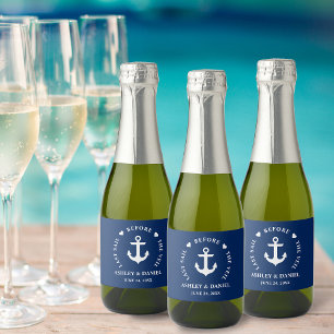 Étiquettes Pour Bouteilles De Vin Mousseux Dernière Voile Avant Le Voile Mariage Nautique Min