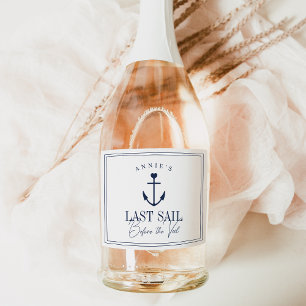 Étiquettes Pour Bouteilles De Vin Mousseux Dernière voile avant le Voile Nautique Bachelorett