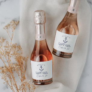 Étiquettes Pour Bouteilles De Vin Mousseux Dernière voile avant le Voile Nautique Bachelorett