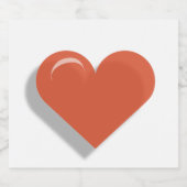 Étiquettes Pour Bouteilles De Vin Mousseux Design de coeur rouge (Étiquettes simples)