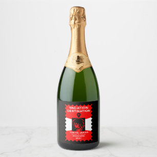 Étiquettes Pour Bouteilles De Vin Mousseux Destination Japon Vacances