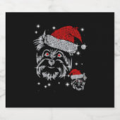 Étiquettes Pour Bouteilles De Vin Mousseux Diamond Schnauzer Chien Noël (Étiquettes simples)