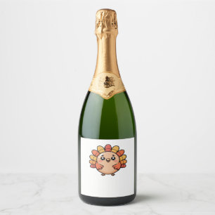 Étiquettes Pour Bouteilles De Vin Mousseux dinde de thanksgiving kawaii T-Shirt Classique