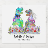 Étiquettes Pour Bouteilles De Vin Mousseux Dinosaur Thème Mariage (Étiquettes simples)