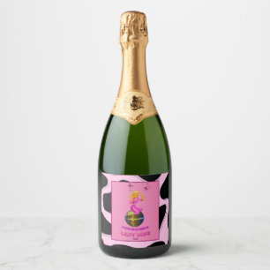 Étiquettes Pour Bouteilles De Vin Mousseux Disco Cowgirl Retro Bachelorette