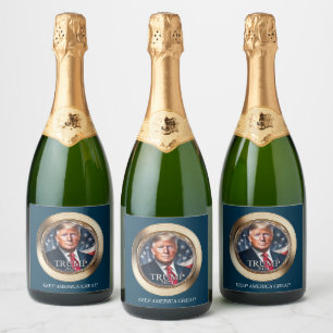 Étiquettes Pour Bouteilles De Vin Mousseux Donald Trump Classy Gold Champagne