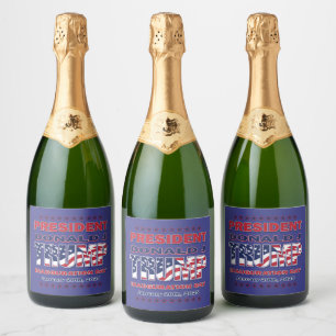 Étiquettes Pour Bouteilles De Vin Mousseux Donald Trump Inauguration 2025