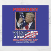 Étiquettes Pour Bouteilles De Vin Mousseux Donald Trump Inauguration 2025 (Étiquettes simples)